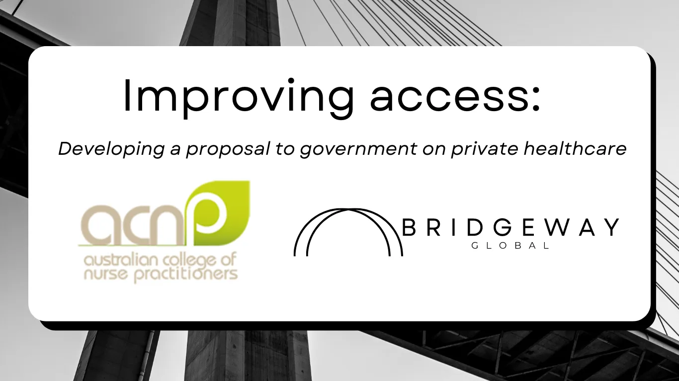 Improving access: Developing a proposal to government on private healthcare